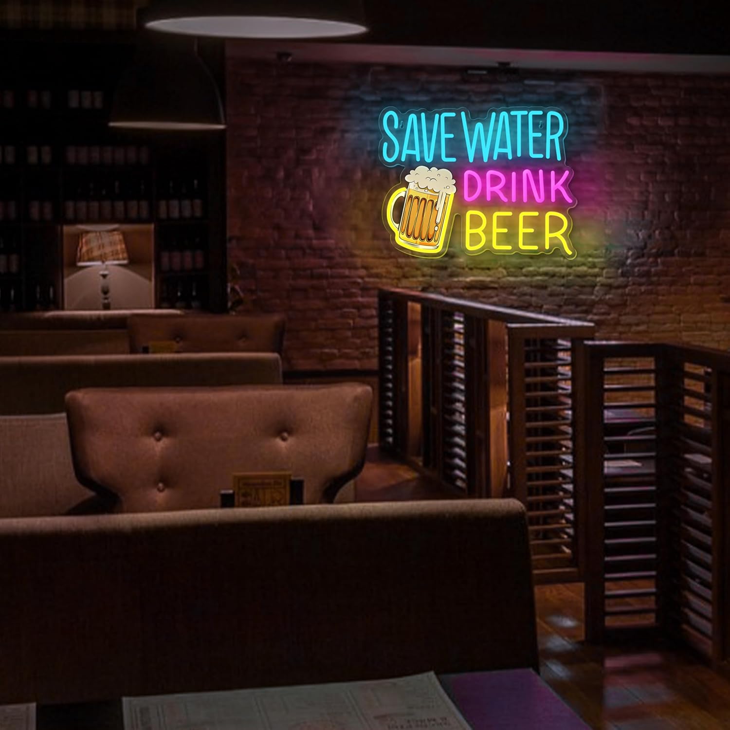 Save Water Drink Beer Neon Sign LED Beer Neon Lights for Wall Decor Dimmable Neon B... - Image 7