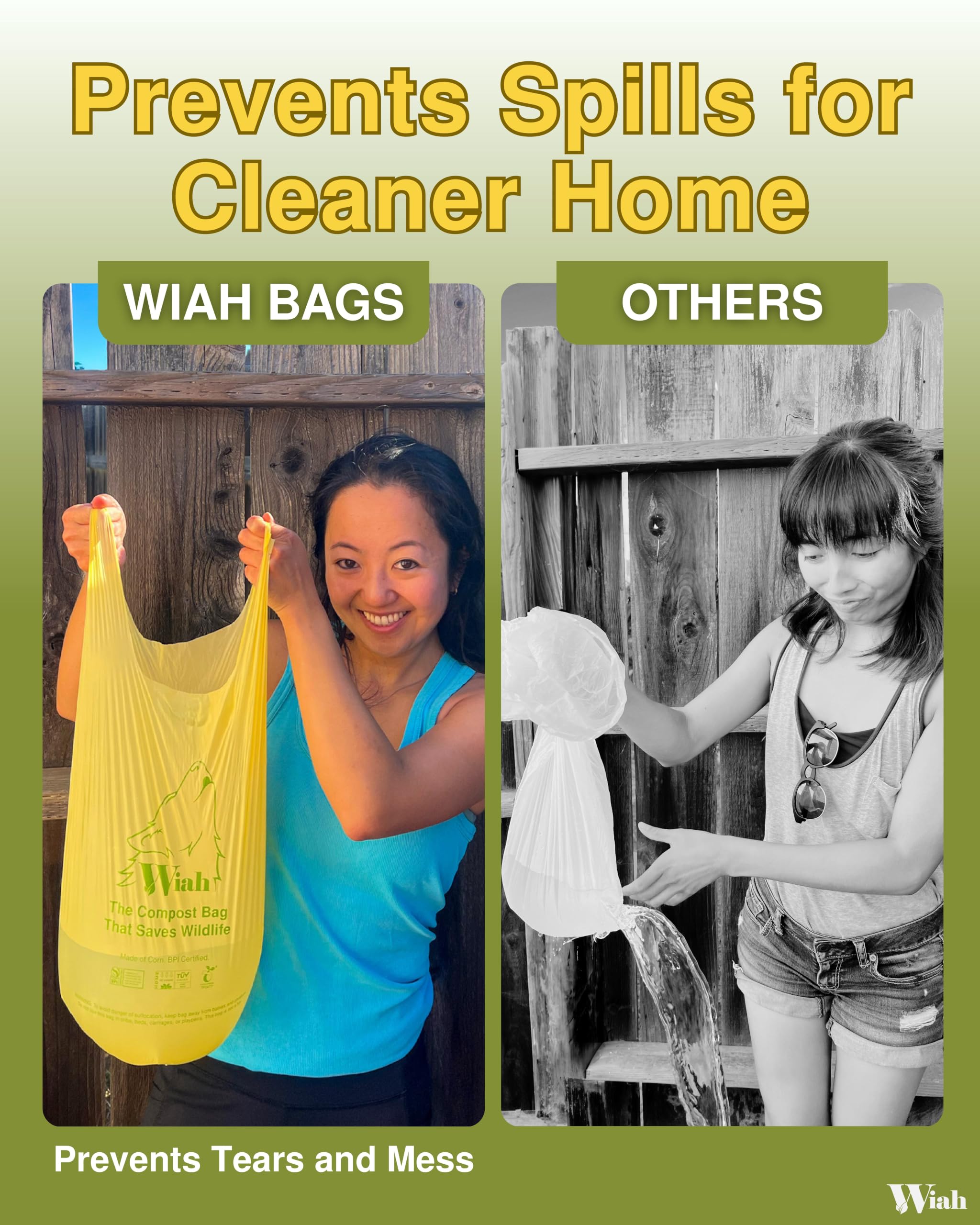 Bolsas de abono pequeñas para contenedor de encimera, extra fuertes, 50 unidades, bolsas de basura compostables de 3 galones, certificado BPI, soporta la vida silvestre, bolsas compostables de 3