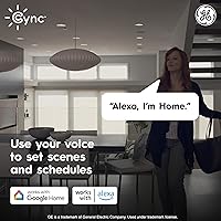 Vista 4 de GE CYNC Reveal HD+ Wafer Smart LED Downlight Fixture, luces que cambian a todo color, luces LED Wifi y Bluetooth, 13 vatios, funciona con Yaxa