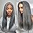 LUVME HAIR 16 Inch Grey Salt & Pepper Silky Straight Wig Human Hair Glueless HD Lace Bob Wig with Mix Grey Color, pre plucked pre cut Lace Ready to Go Wigs For Women