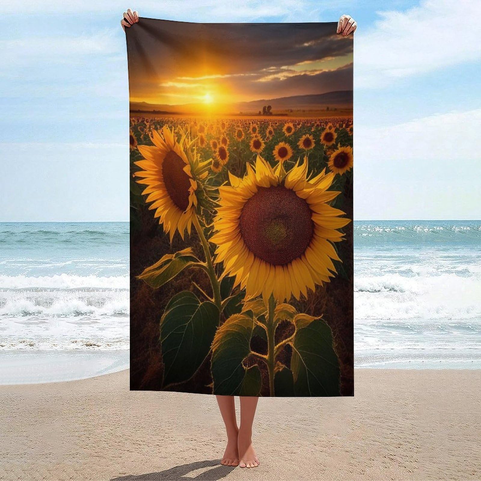 Serviette de plage adulte pour vos pique-niques au coucher du soleil drap 130x80
