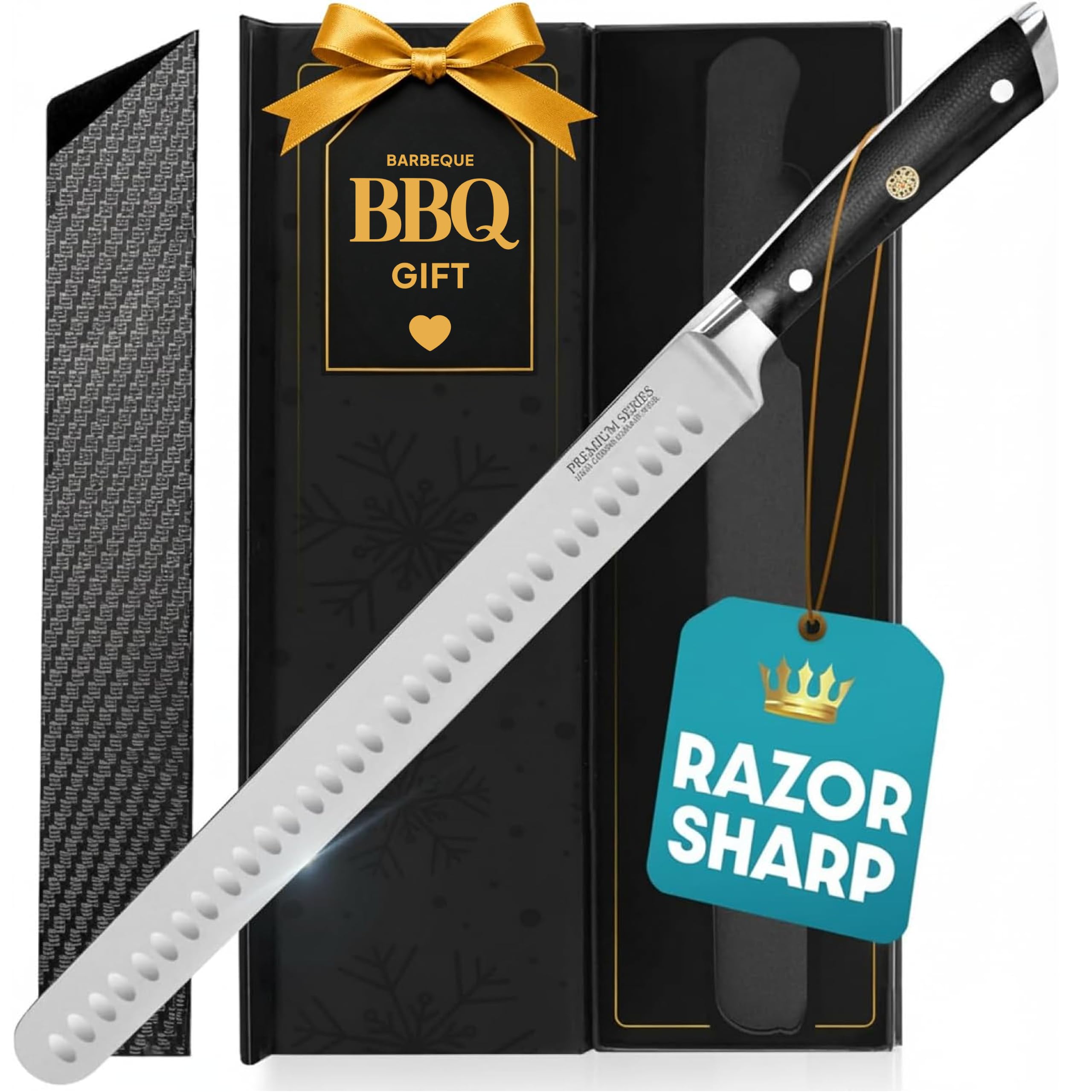 Bright Hobby Brisket Slicing Knife – 12" Brisket Knife, BBQ, Grilling Gifts For Men – Razor Sharp German Steel, Full Tang, Ergonomic Handle — Amazon image 10