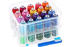 Embroidery Thread - Vibrant 40-Color Brother Set with Storage Box