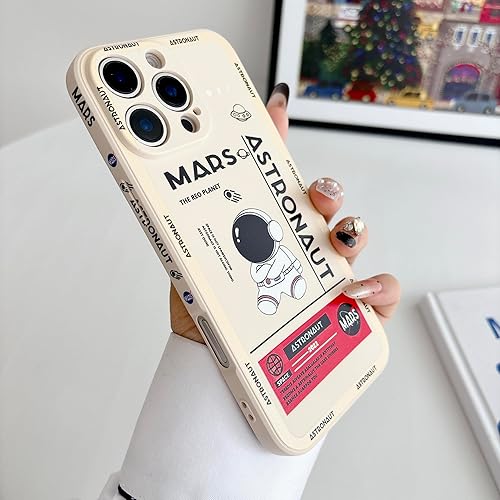 Miniatura 3 de Linda funda para iPhone 13 Pro Max, diseño de cohete espacial de astronauta de dibujos animados, elegante parachoques de goma TPU suave,