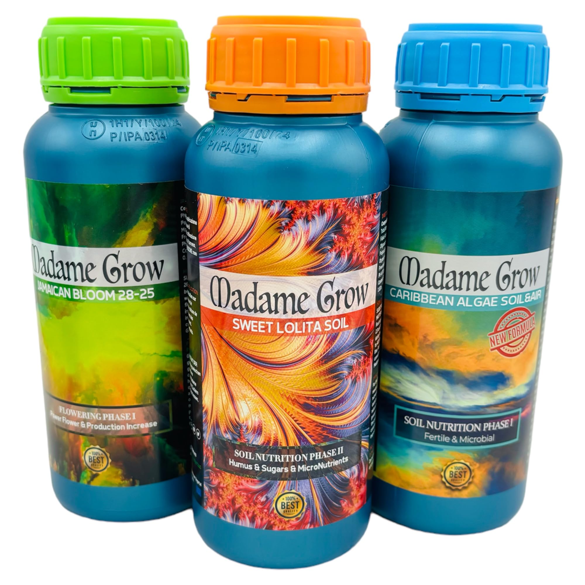 PACK IBIZA - Nawozy do uprawy roślin 420 - Algi, energia i PK Kwitnienia - Maksymalna wydajność - Większe plony - Duże kłosy (3 x 500 ml)