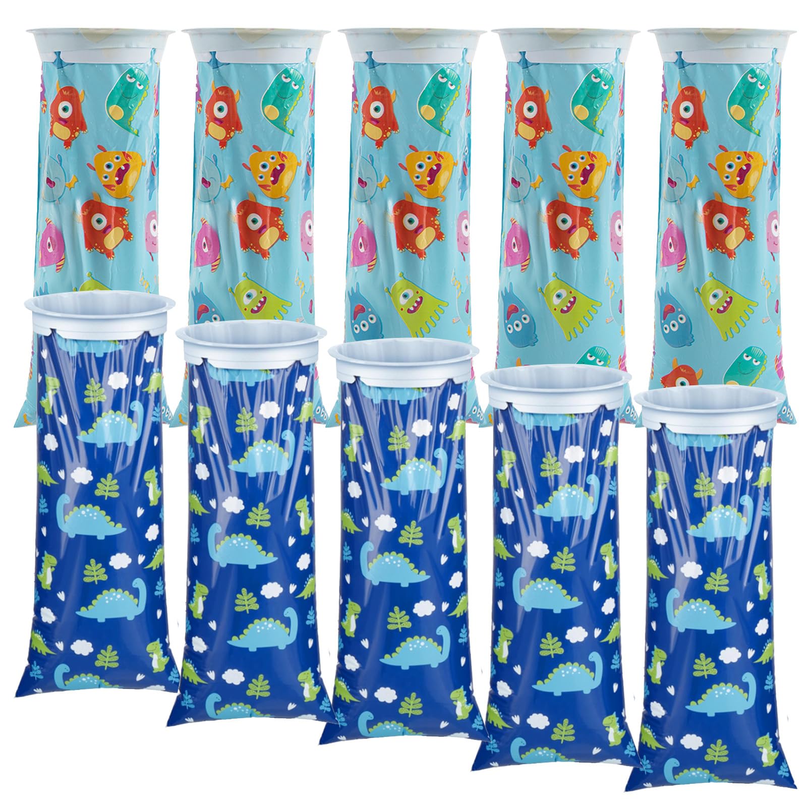 Onlvmyur 10 Pcs Disposable Vomit Bag Car Vomit Bag with Ring Vomit Bag 1500ml Vomit Bag for Travel Essential Nausea and Vomiting