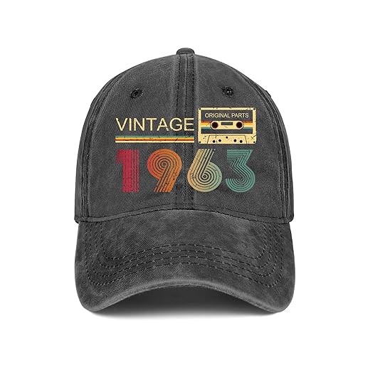 60th Birthday Gifts Women Men 1963 Hats Vintage 1963 Baseball Cap 60th Birthday Gifts for 60 Year Old Woman Mens Christmas