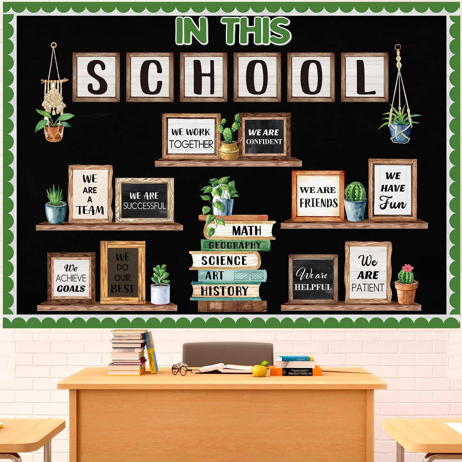 Snapklik.com : Potted Plant Bulletin Board Decorations Set Greenery ...