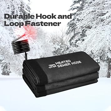 20FT Heated Sewer Hose Kit, Black RV Accessory (20FT Hose with Sleeve)