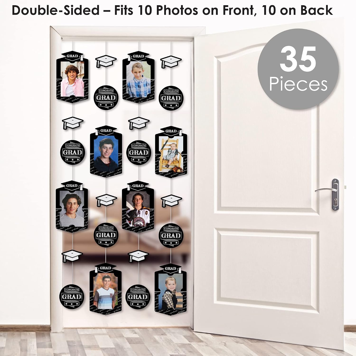 Big Dot of Happiness Graduation Cheers Party Vertical Photo Garland 35 Pieces