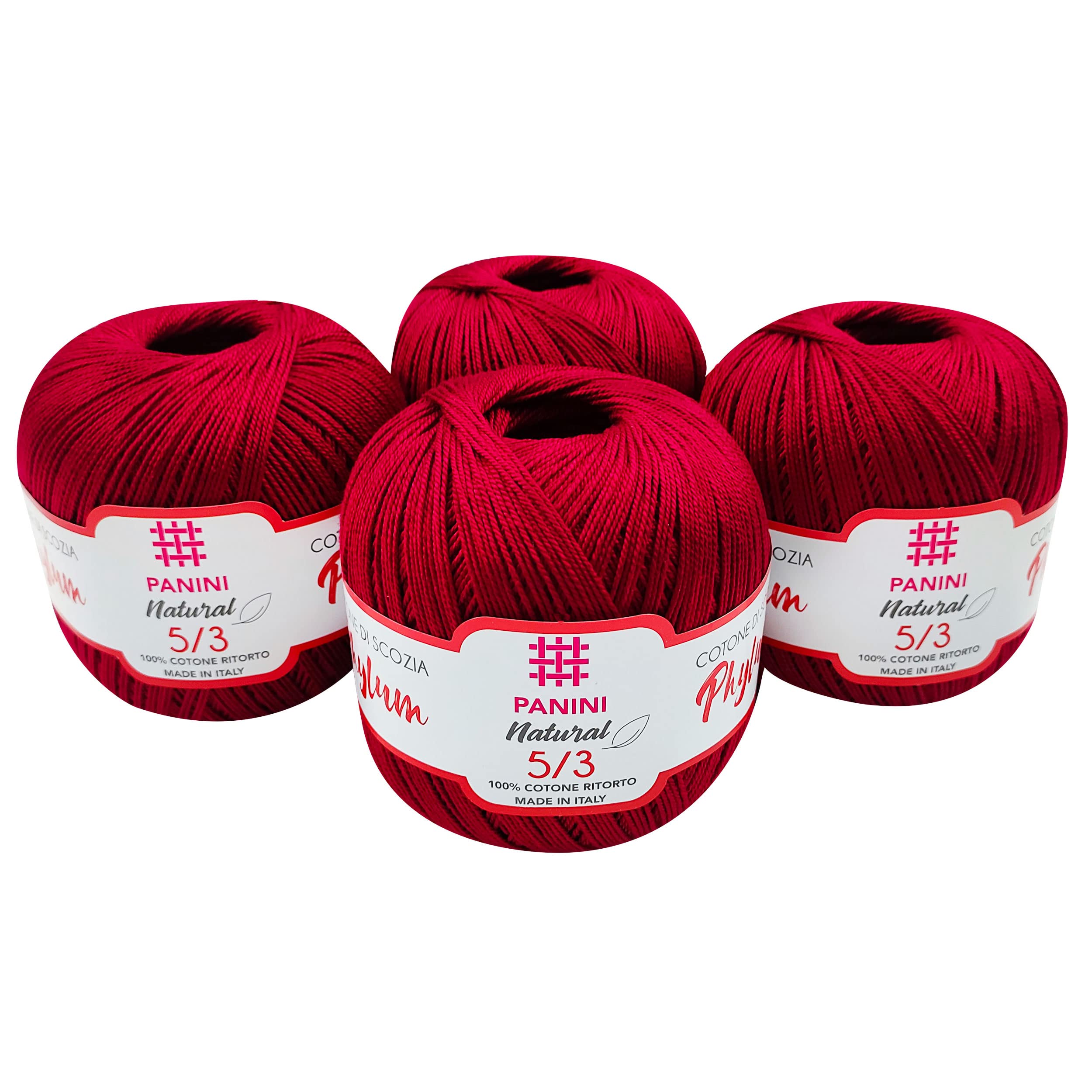 Hilo de Algodón para Tejer Ropa de Verano y Amigurumis Pack 4 Ovillos Gruesos Panini Tessuti