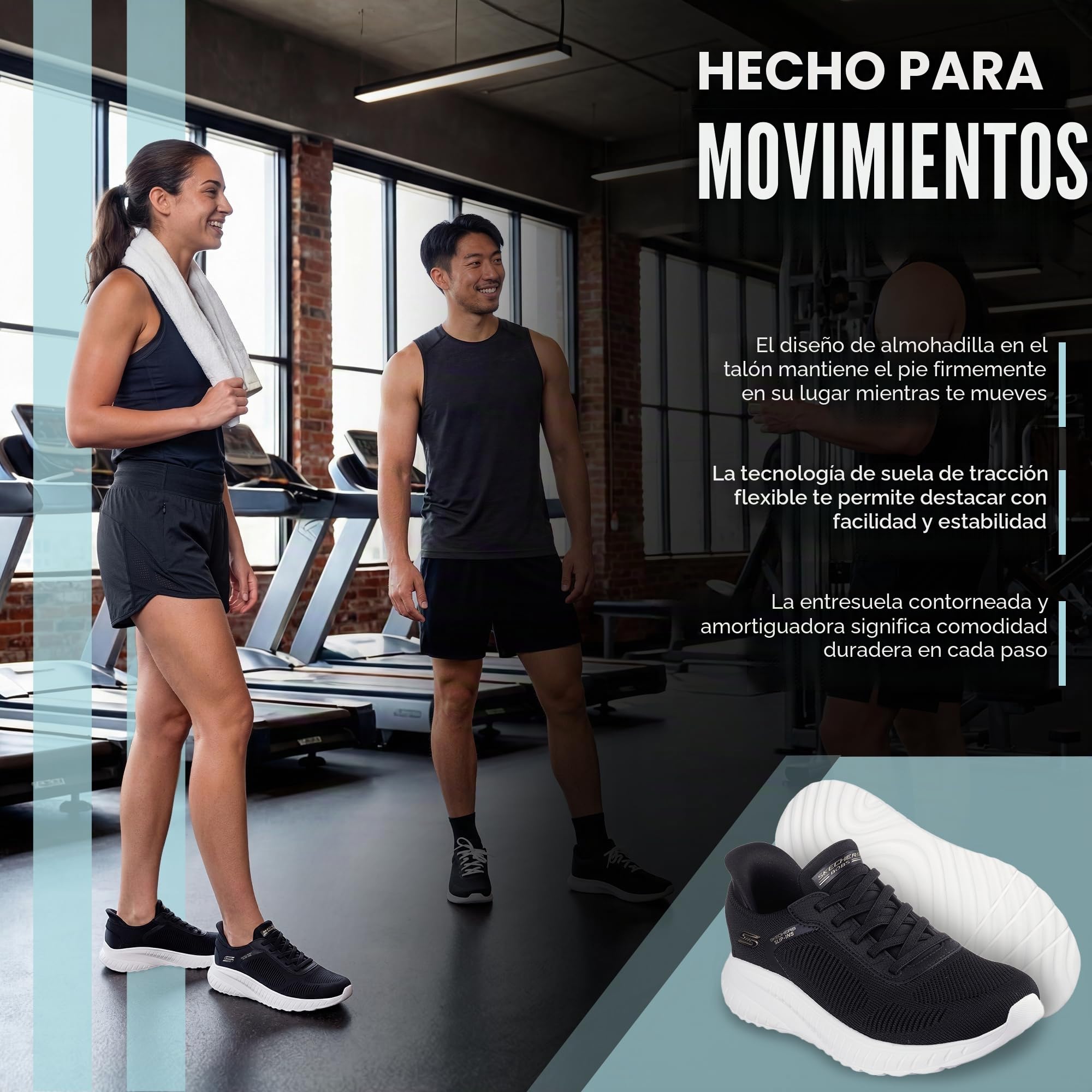Skechers Mujer Bobs Squad Chaos Current Muse Slip-In Entrenador