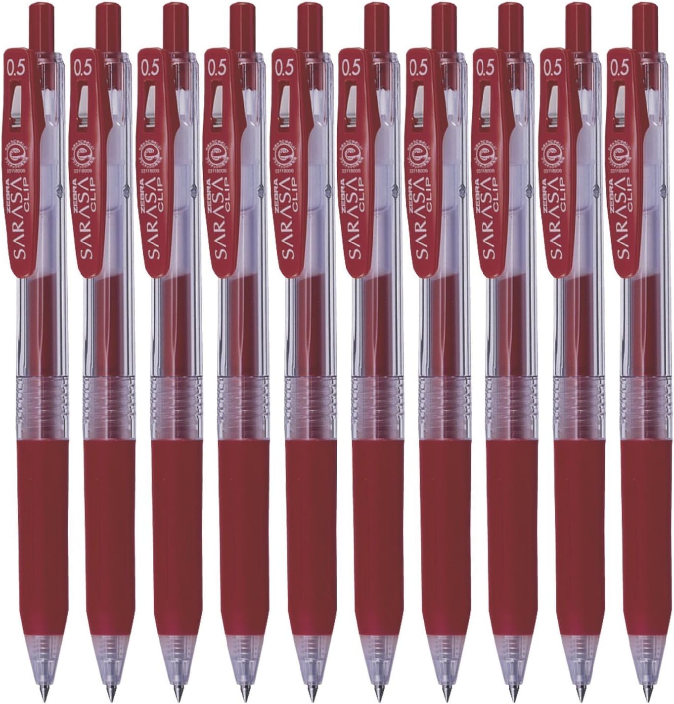 Zebra Gel Ballpoint Pen Sarasa Clip 0.5 Red 10pcs B-JJ15-R