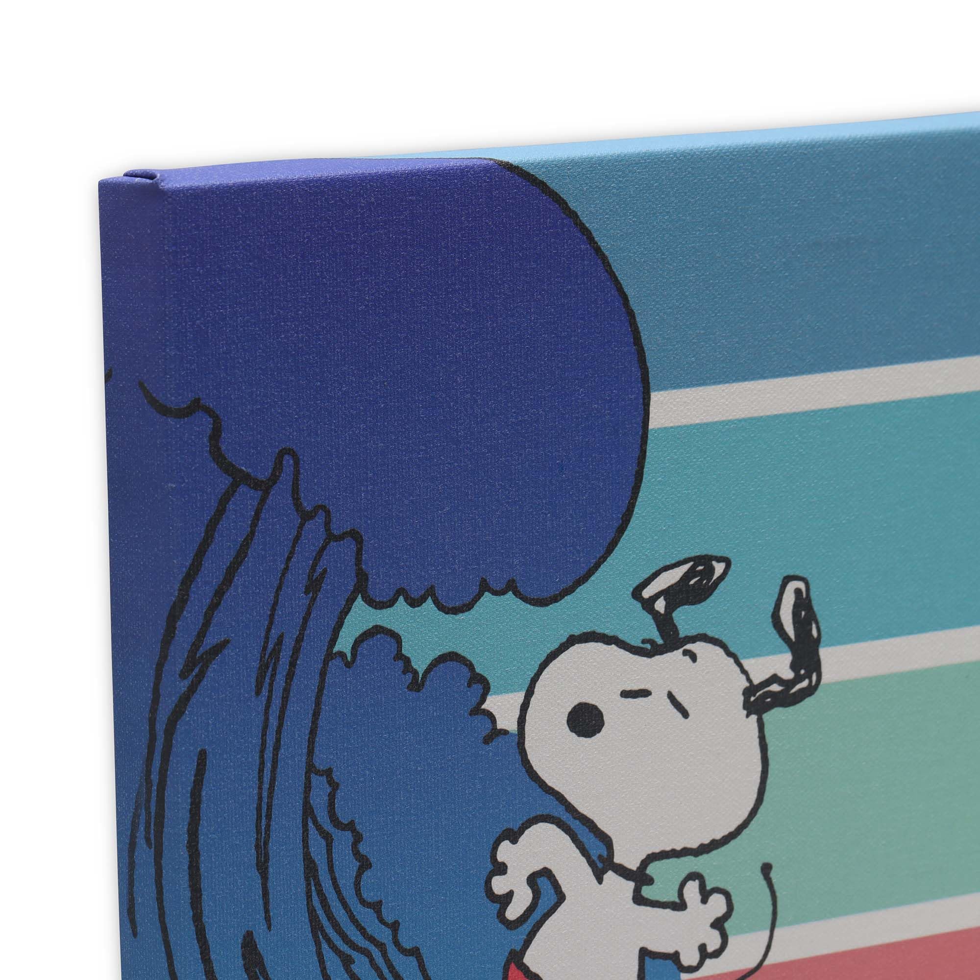 Peanuts Snoopy Surfing Colorful Gallery Wrapped Canvas Wall Decor