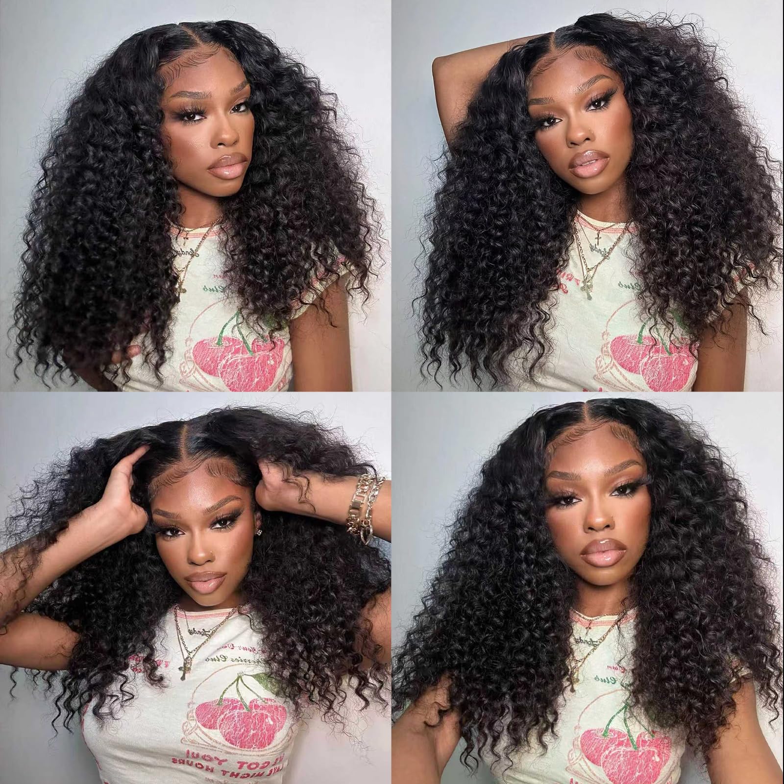 TNICE Deep Wave Human Hair Bundle Brazilian Virgin Curly Hair 18 20 22 Inch | Deep Wave Human Hair Bundles 3Bundles 100% Unprocessed Brazilian Virgin Wet and Wavy Weave Extensions for Women Natural Black
