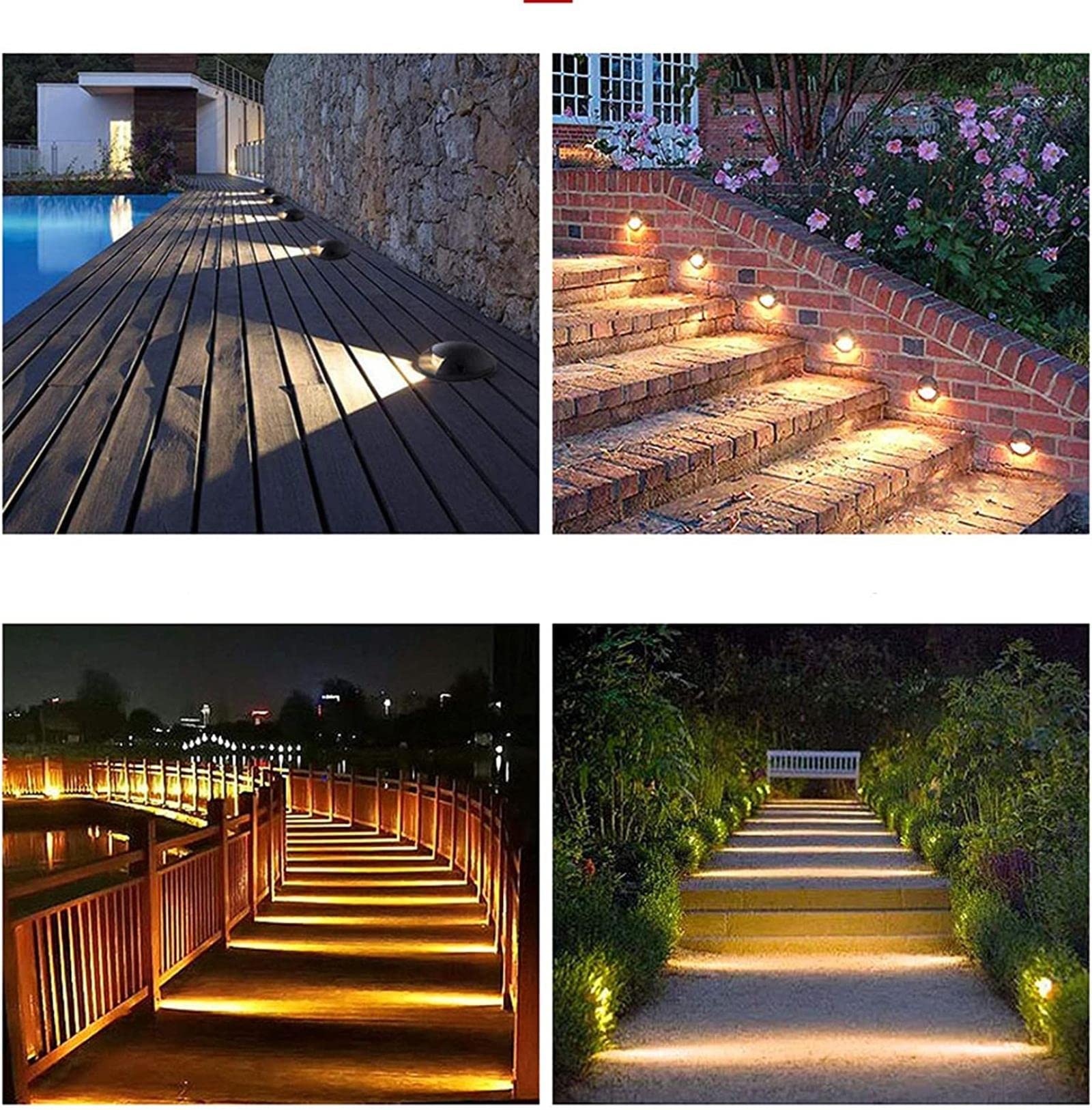 LED-Untergrundleuchte für den Außenbereich, IP65, wasserdicht, eingebettet, für den Garten, Innenhof, Stufenlicht, seitliches Licht emittierendes Erdgeschosslicht, acht Farbmodi