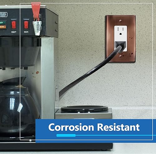 Miniatura 10 de LIDER Placa de pared metálica triple decorativa, resistente a los impactos, cubierta de enchufe de metal o interruptor de luz, acero inoxidable 430,