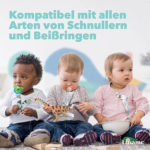 Miniatura 33 de Liname Clip neutro para chupete con juguete de dentición, paquete de 4 clips para chupete para niños y niñas, soporte para chupete Soothie Paci,