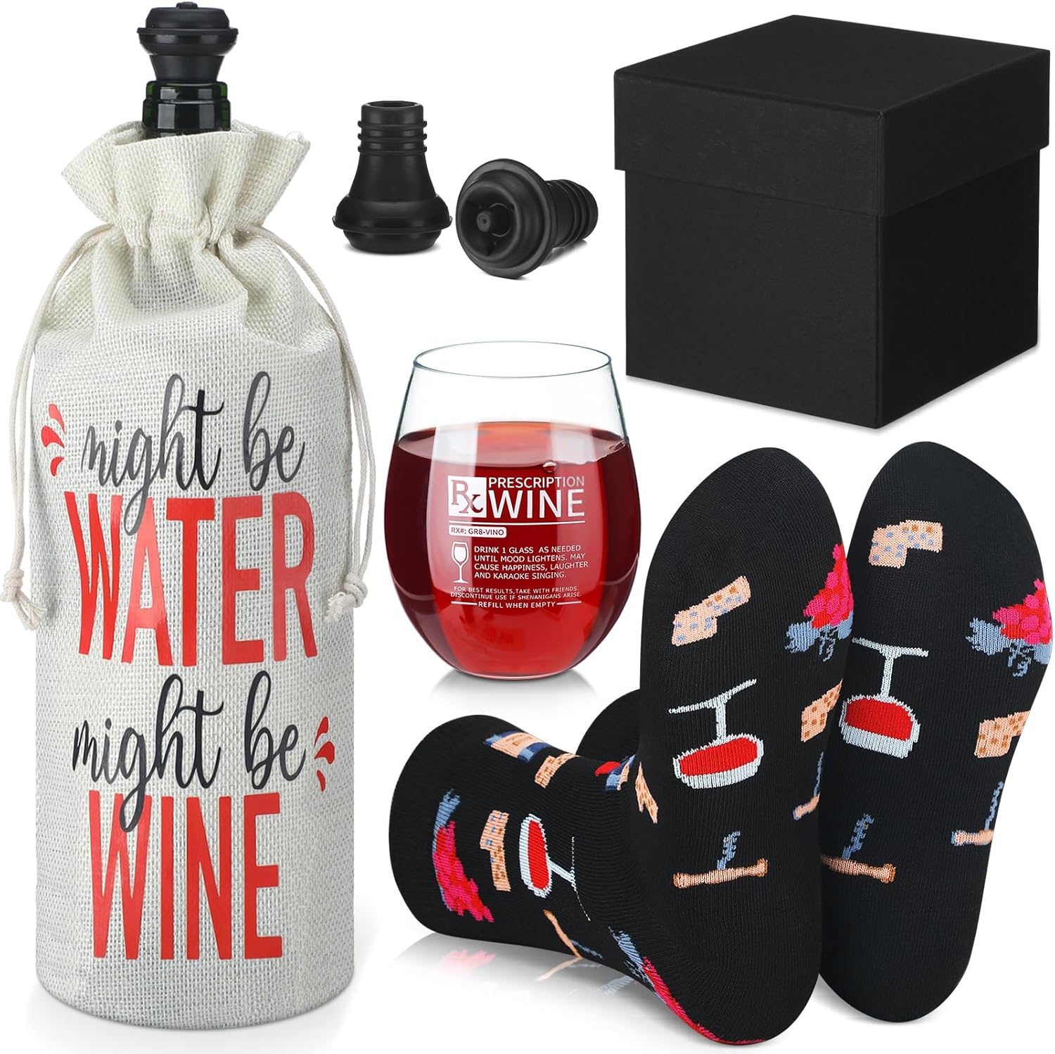 6 Pcs Funny Pharmacist Gifts Wine Gift Basket Prescription