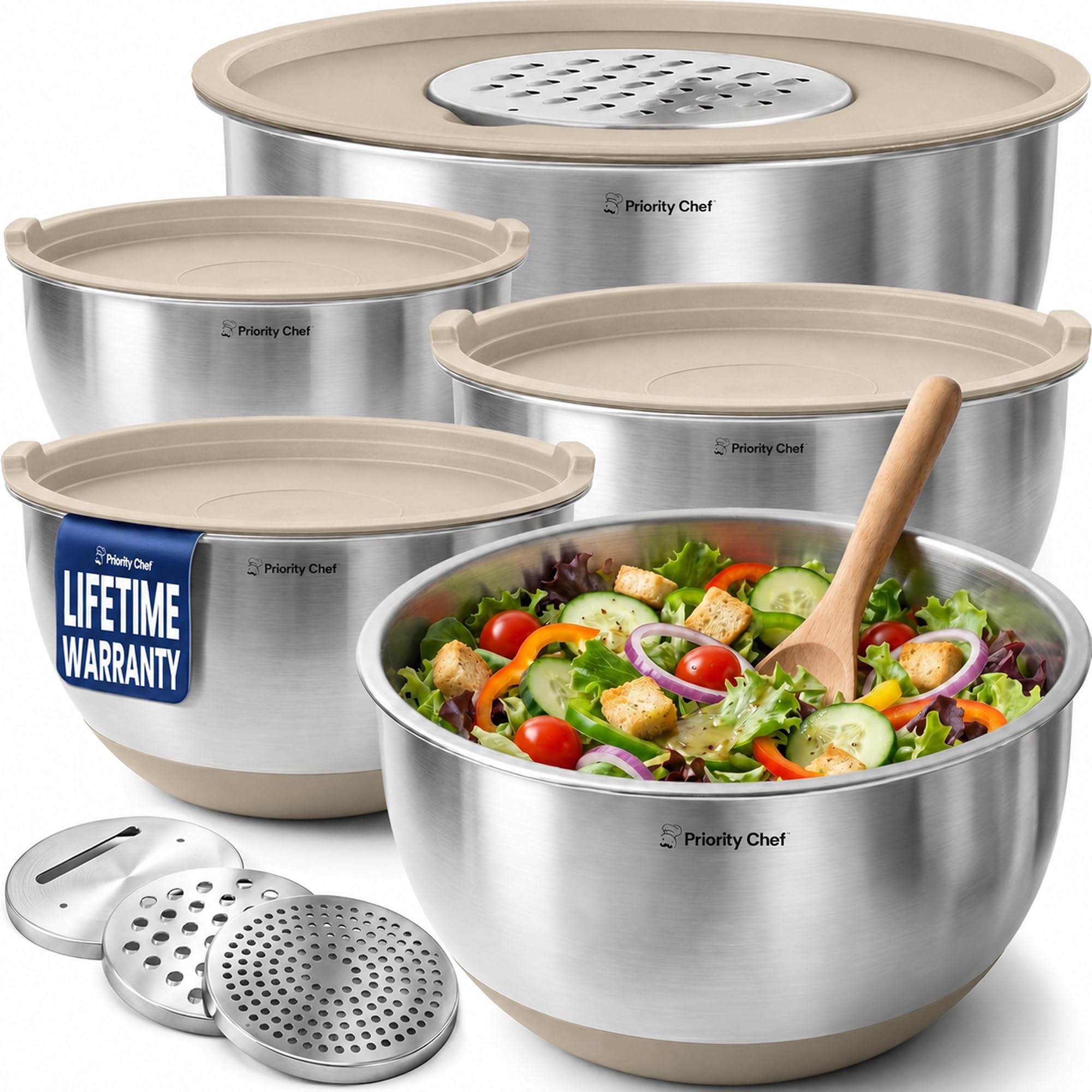 Amazon.com: Priority Chef Stainless Steel Mixing Bowls with Lids