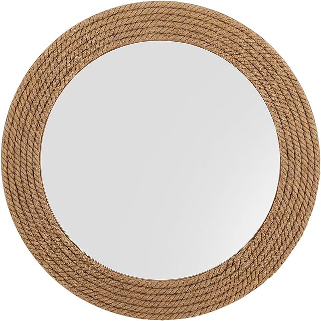 Nagina International Hand Crafted Nautical Premium Wall Decor Rope Accentuated Mirror | Maritime Sailor's Decor Gifts & Collectibles (12 Inches)