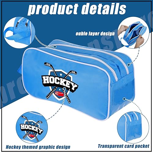 Miniatura 2 de Bolsa de accesorios de cinta de hockey de 4 piezas con bolsa organizadora de doble cremallera para tijeras de cinta, kit de reparación de cera,