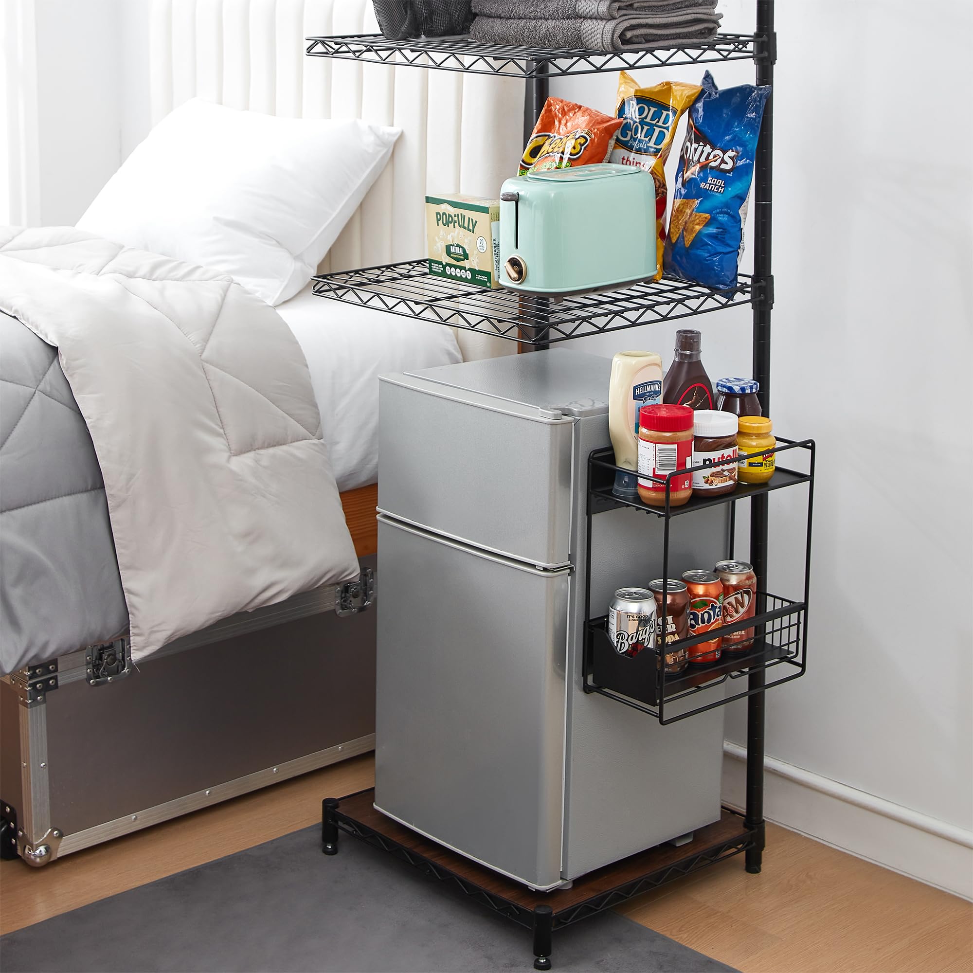 Suprima® - Estante magnético deslizante para nevera, color negro