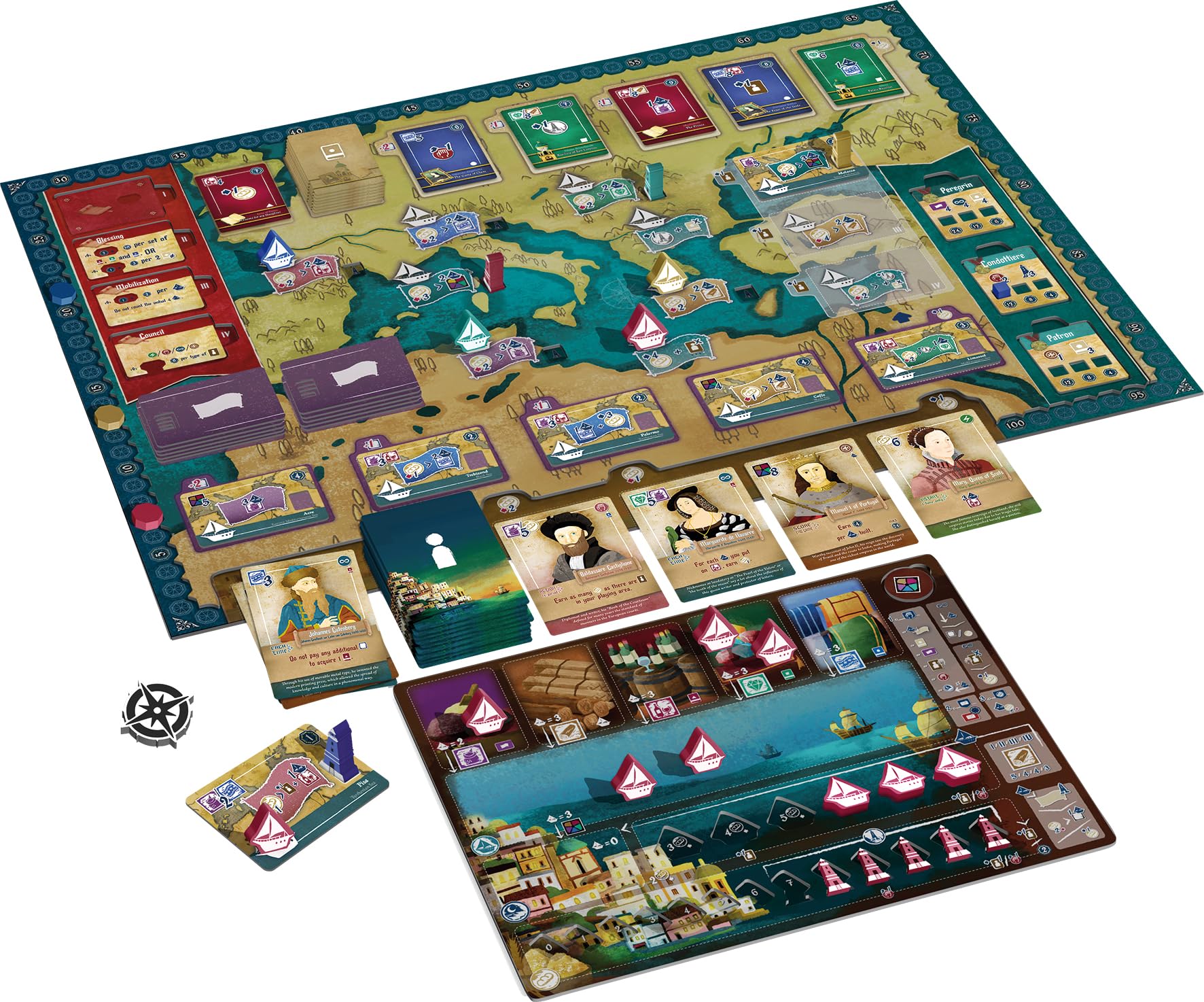 Asmodee Sylex Amalfi : Renaissance - Jeux de Société - Jeux de Placement - Jeux de Gestion à Partir de 14 Ans - 1 à 4 Joueurs - Version Française