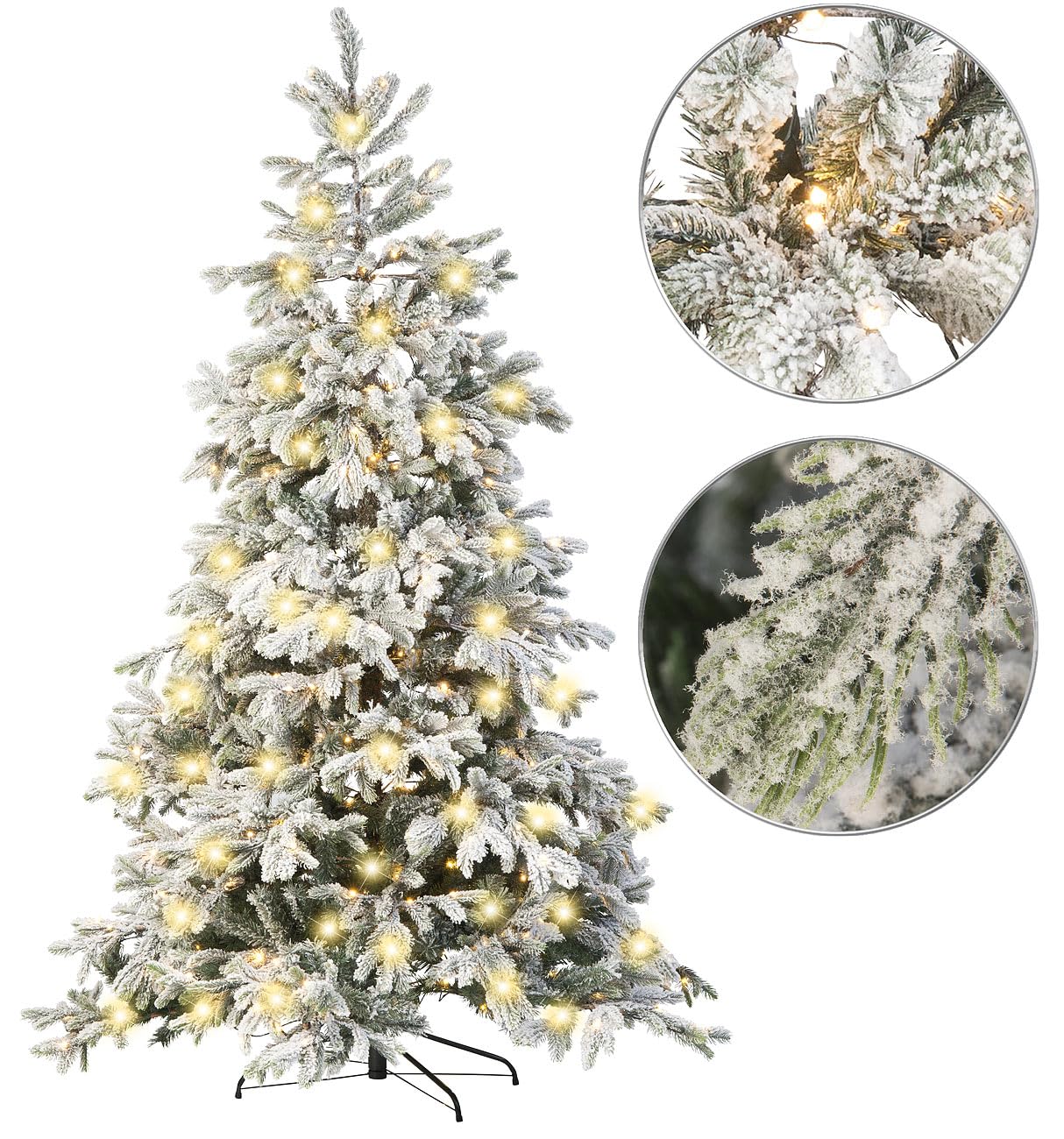 infactory Elektrischer Tannenbaum: Knstlicher Weihnachtsbaum, weie Spitzen,  500 LEDs, 70 ste, 225 cm (Elektrischer Weihnachtsbaum, Christbaum, wei) :  Amazon.de: Kche, Haushalt & Wohnen