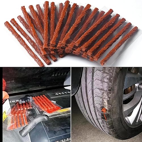 Miniatura 6 de 30 tiras de goma para reparación de neumáticos de 4 pulgadas, tapones de neumáticos para herramientas automotrices para neumáticos todoterreno sin