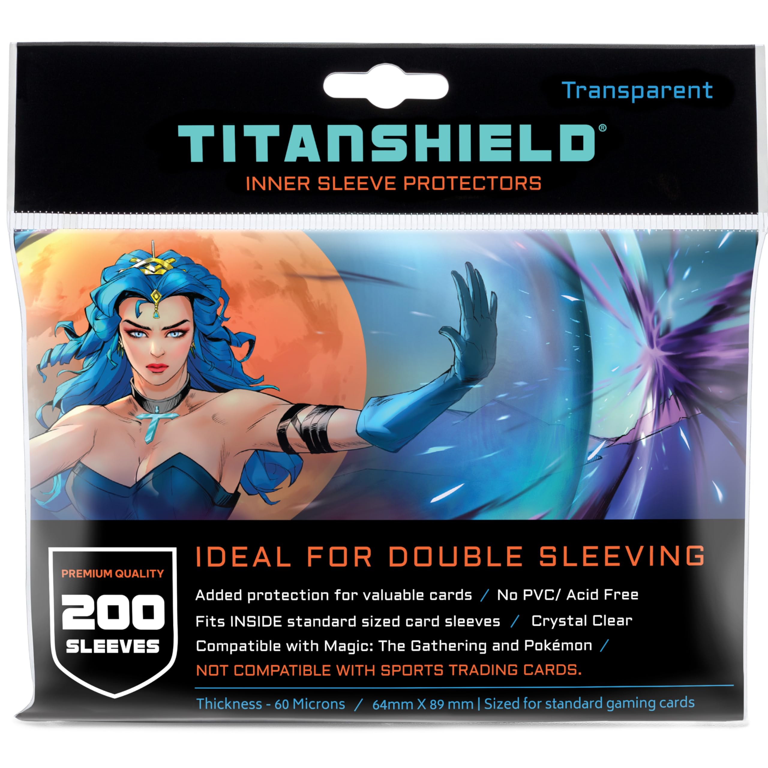Amazon.com: TitanShield 200 Premium 60-Microns Ultra Clear Standard Size  Perfect Exact Fit Inner Card Sleeves. Perfect for Double-sleeving and  Compatible with Pokémon Cards MTG Magic The Gathering Lorcana : Toys & Games