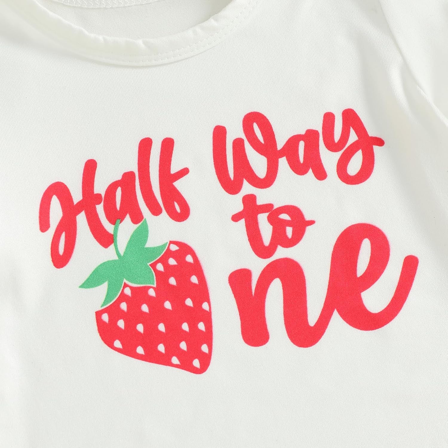 Baby Girl Birthday Outfit 1/2 Half Way To One Short Sleeve Watermelon Romper Ruffle Bloomer Skirt Set Summer Clothes - Image 5