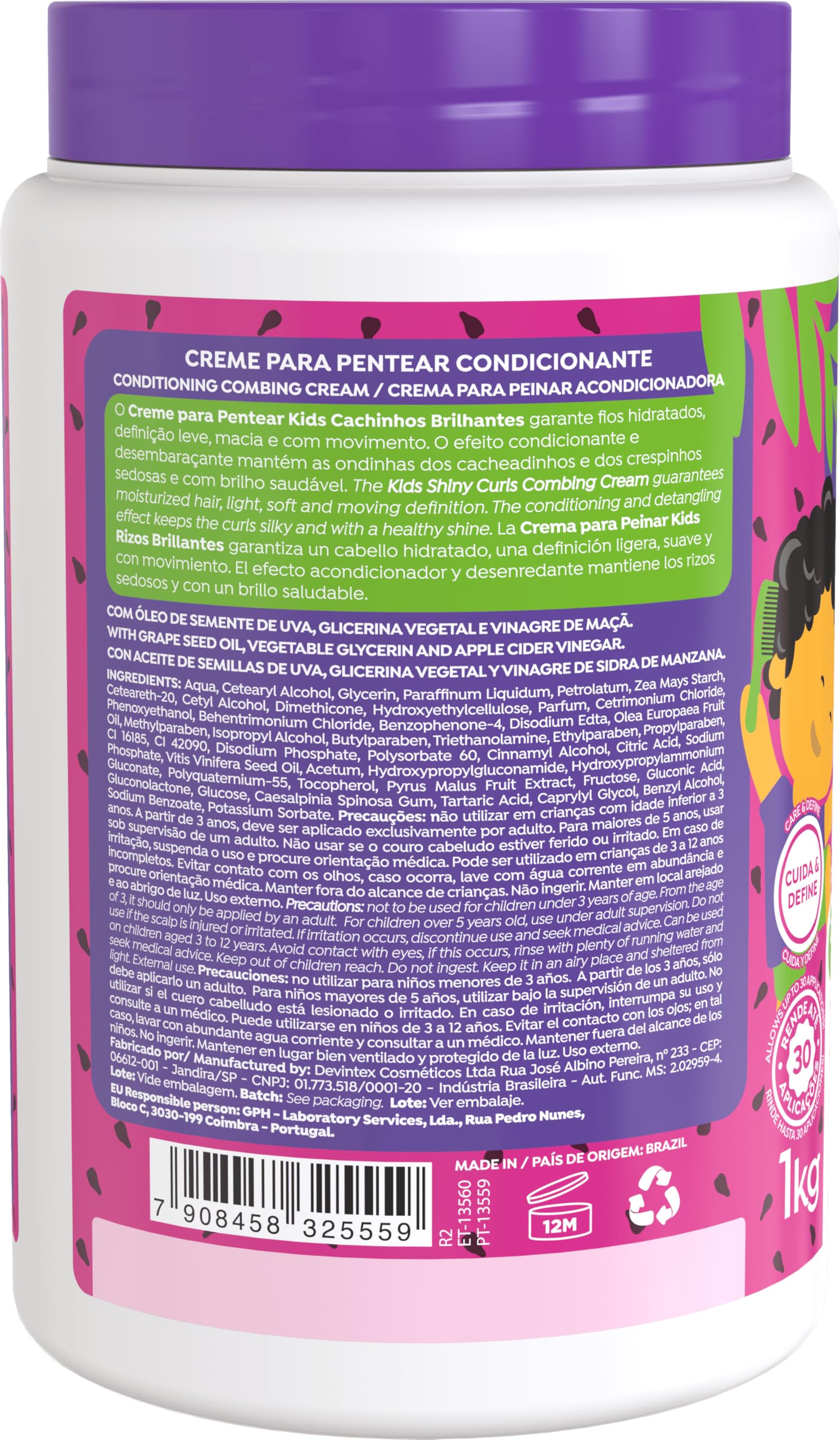 Salon Line Grape Kids Shiny Curls Combing Cream 1kg