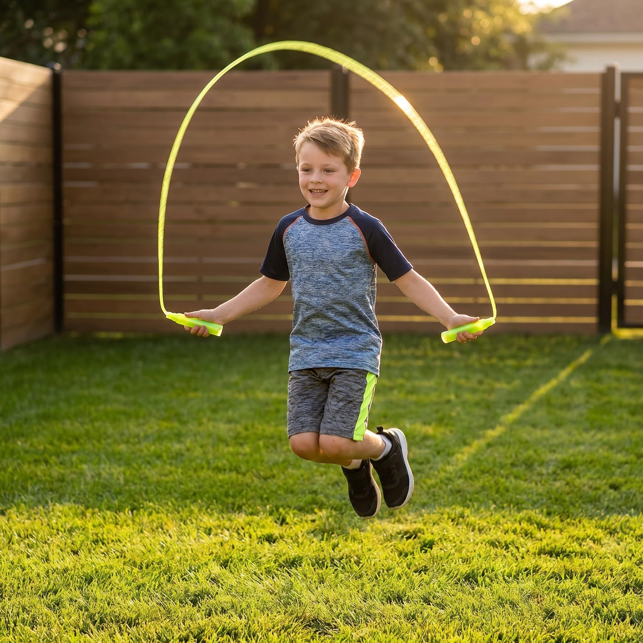 Kisangel 24 corde per saltare per bambini, corde regolabili per saltare per bambini piccoli con maniglia in plastica per feste di compleanno, attività all'aperto, giochi, palestra e allenamento.