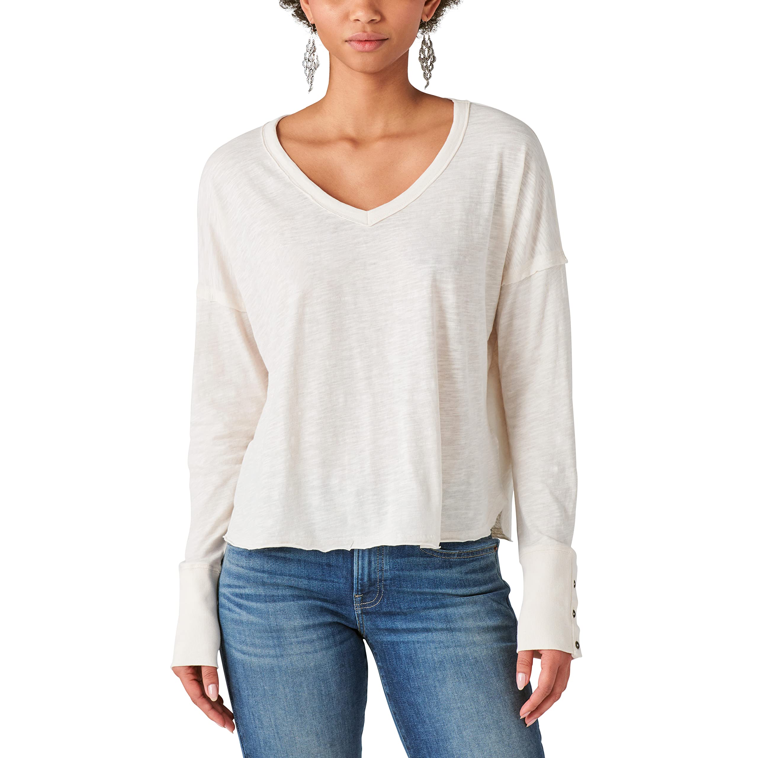 Lucky BrandWomen's Long Sleeve V-Neck Top