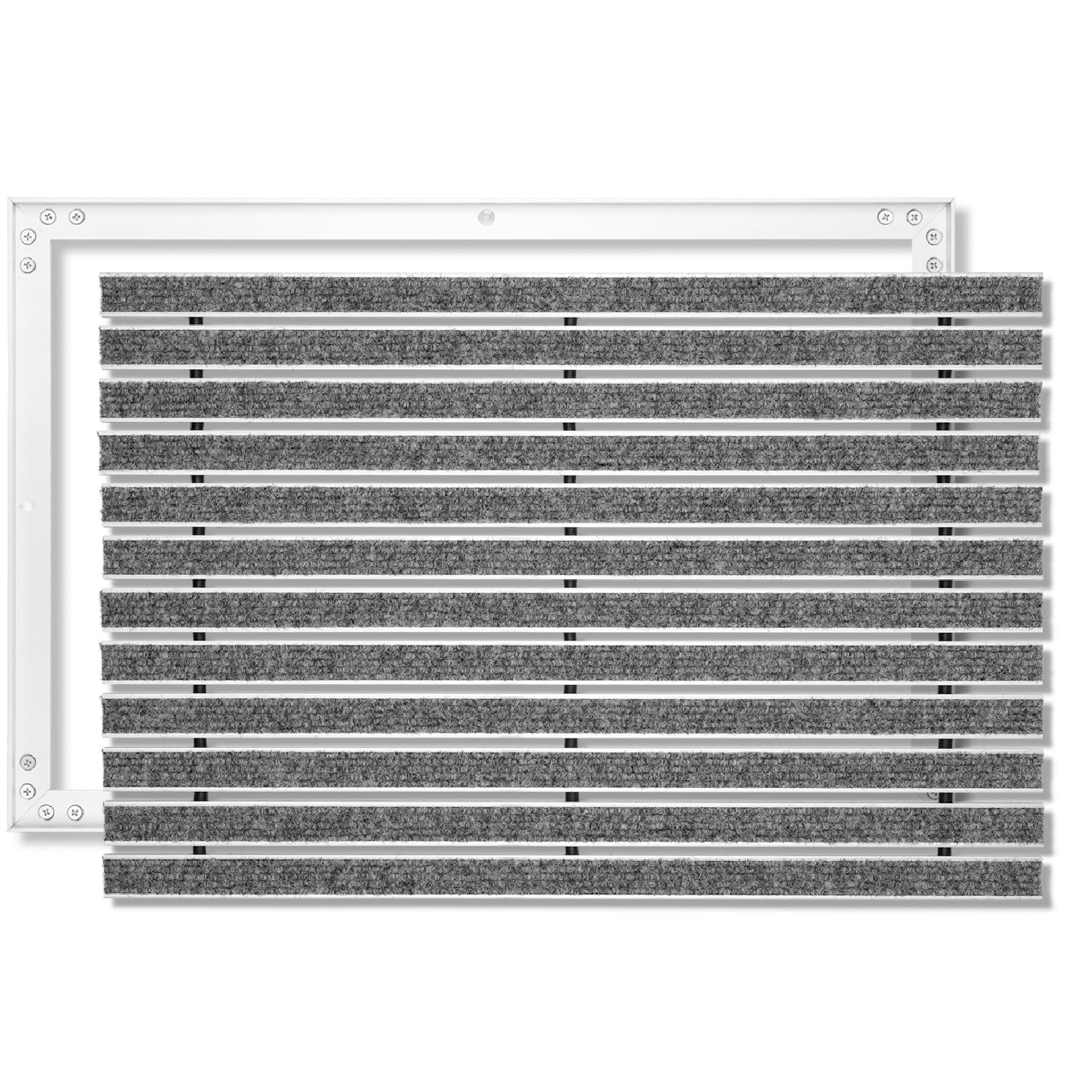Tappeto tecnico d'ingresso in alluminio per interni ed esterni I Zerbino con telaio antisporco incorporato (grigio, 100 x 80 cm)
