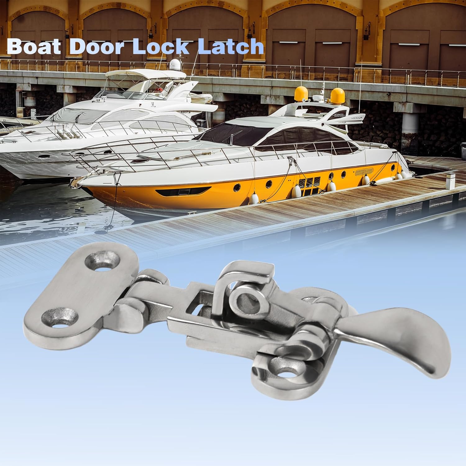 YANYUCB Boat Door Lock Latch Anti-Rattle 316 Stainless Steel Marine Hardware Lockable Hold Down Clamp Latch Fastener Clamp with Screws