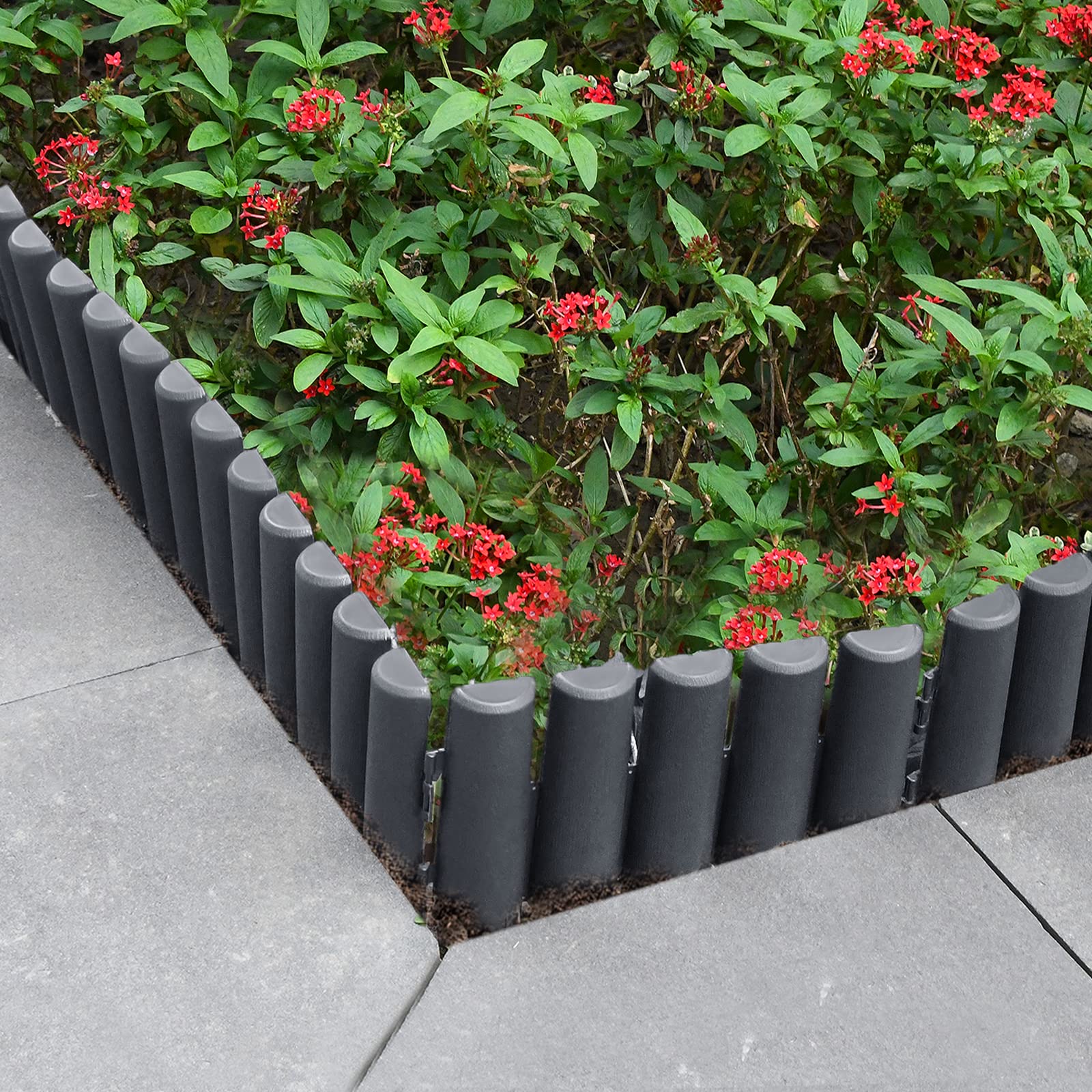 XMTECH 8,4 m, bordo per aiuole, in plastica, palissandri effetto legno