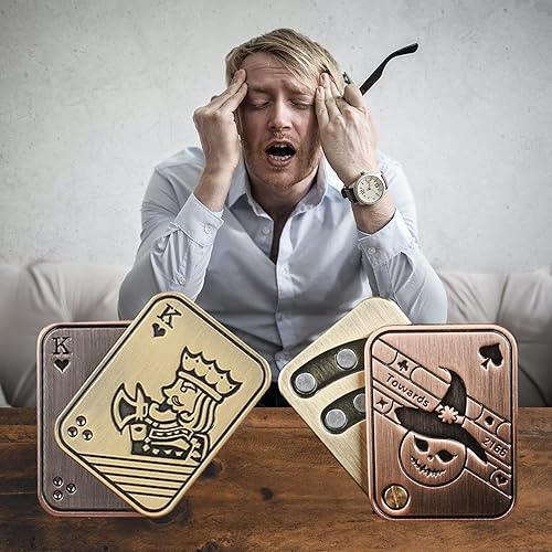Miniatura 2 de Deslizador magnético para la ansiedad juguetes de póquer de metal para adultos tarjeta de empuje EDC juguetes sensoriales para la ansiedad TDAH