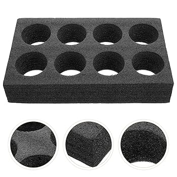 HAWETICO Foam Cup & Glass Holder U2013 2-Pack, Dark Grey Sponge, 8