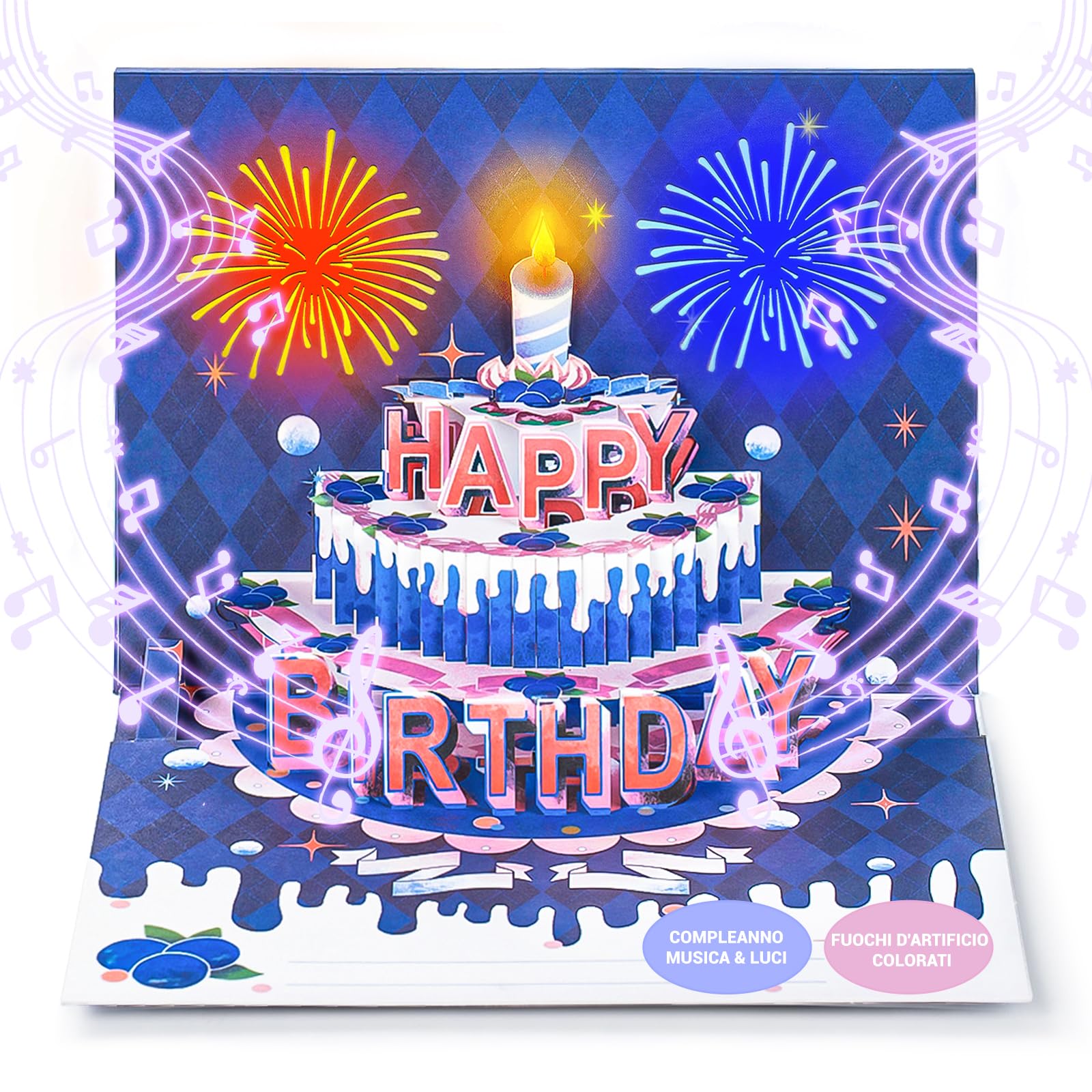Artis Design - 2 Biglietti Di Auguri Compleanno 3D Per Lei Con Busta - Moderni, Colorati, Effetto Pop-up - Ideali Per Regali E Buoni (Formato 12x18cm)