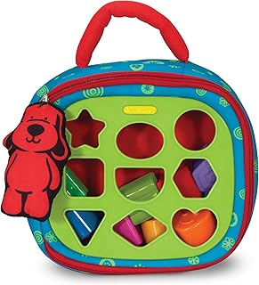 Melissa & Doug K's Kids Take-Along Shape Sorter Baby Toy With 2-Sided Activity Bag and 9 Textured Shape Blocks | Sensory T...