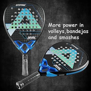 AMA SPORT Padel Racket Carbon Fiber Surface with EVA Memory Flex Foam Core Padel Tennis Racket Lightweight Paddle Tennis Racquets Pala Padel