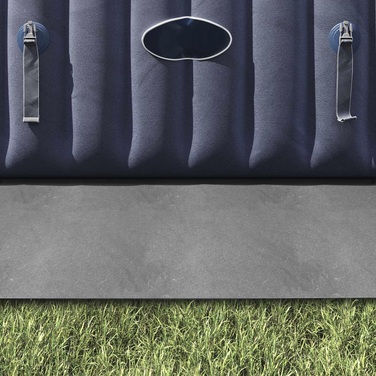 Protector de suelo para piscinas de color gris claro de tela no tejida resistente, 396 x 396 x 0,1 cm, base plegable para piscina de jardín con protección del suelo, protección contra la