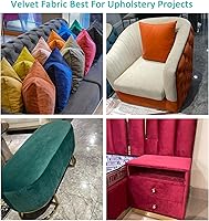 Vista 5 de Tela de tapicería de terciopelo, lujosa, suave para decoración del hogar, sofá, silla, proyectos de cojín (negro, 1 yarda)