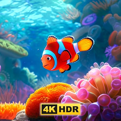 Aquarium Screensaver for TV with Fish, Marine Life, Deep Sea, Ocean Fish Videos, Soothing Music, and Calming Sounds for Stress Relief and Sleep Aid
