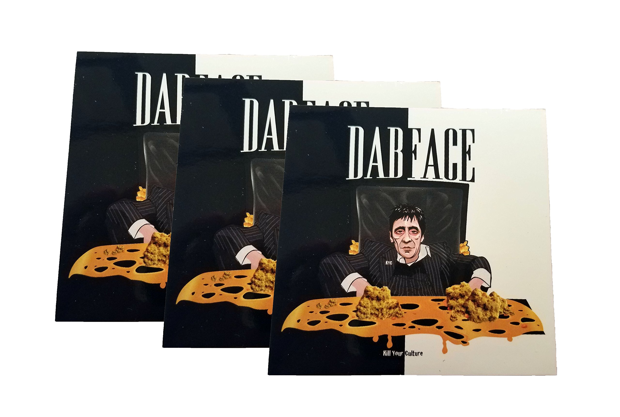 Dabface 4" x 4" Die Cut Vinyl Sticker 3 Pack