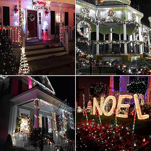 Miniatura 7 de Brizled Luces de Navidad rojas y blancas, 33 pies, 100 luces LED para árbol de Navidad de 0.197 in, mini luces de Navidad de gran angular