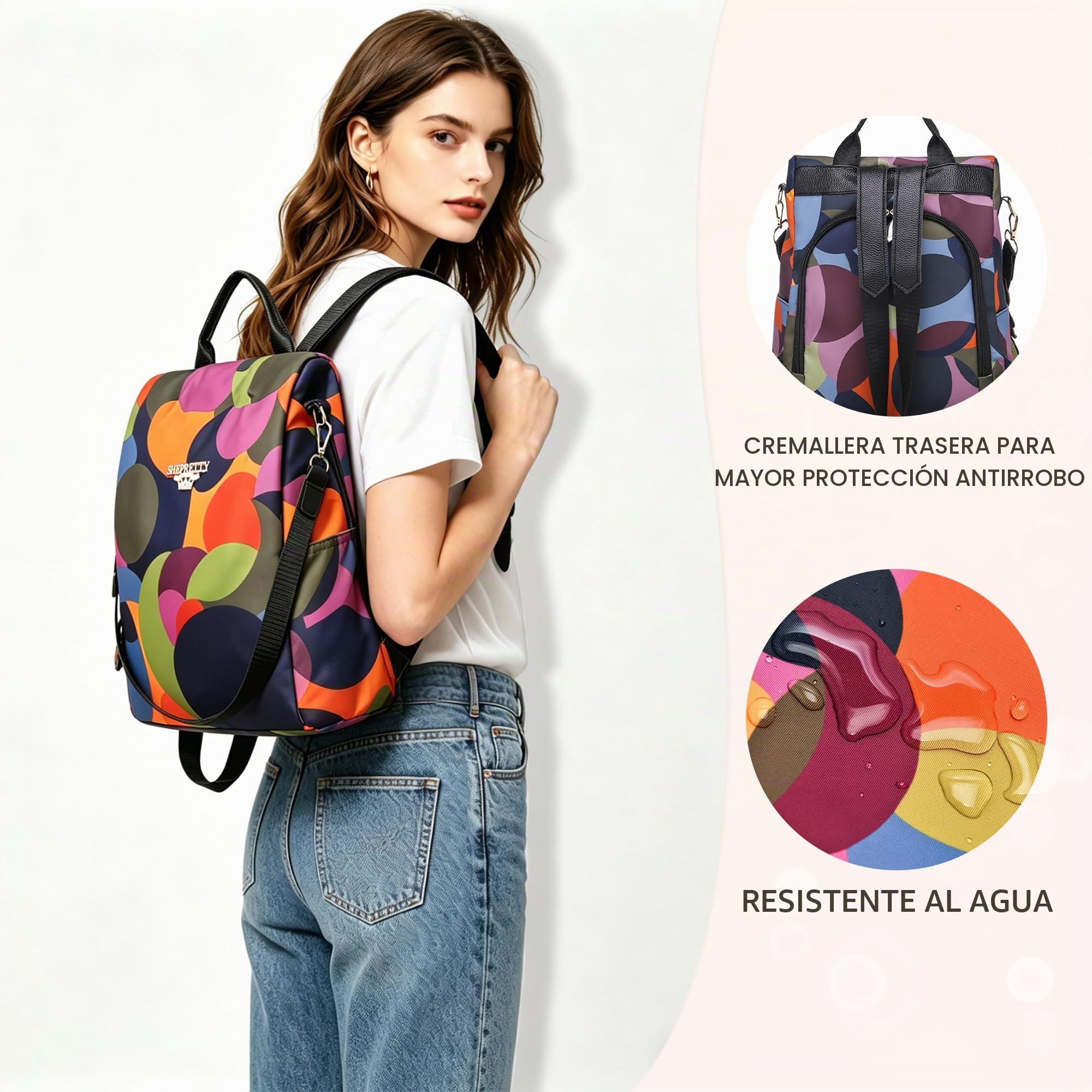 shepretty - Mochila antirrobo para mujer