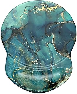 ITNRSIIET Mouse Pad, Mouse Pad Wrist Support Mousepad with Wrist Rest, Mouse Pads for Wireless Mouse Ergonomic Cute Desk Decor Desk Accessories for Women, Non-Slip PU Base, Abstract Ink Tempera